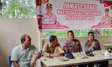 Polsek Batu Ampar Gelar Jumat Curhat, Sosialisasikan Nomor Pengaduan Masyarakat