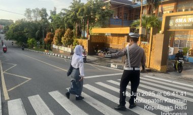 Satlantas Polres Karimun Gelar Strong Point Pagi di Titik Rawan Lalu Lintas