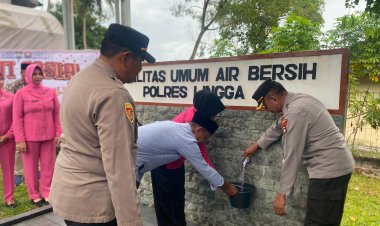 Polres Lingga Serahkan Fasilitas Air Bersih untuk 115 Kepala Keluarga di Dabo Dalam Rangka HUT Bhayangkara ke-79
