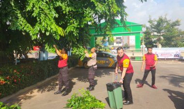 Polsek Batam Kota Gelar Bakti Sosial Gotong Royong Sambut HUT Bhayangkara ke-79