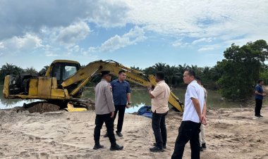 Tim Gabungan Polres Bintan Lakukan Pengecekan Lokasi Tambang Pasir Ilegal di Bintan