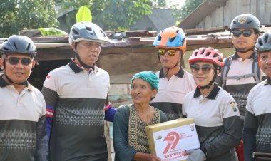 Gowes Kamtibmas, Kapolres Bintan Ajak Anggota Hidup Sehat dan Berikan Bansos Kepada Masyarakat