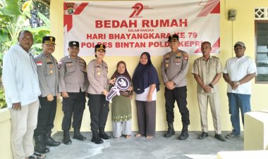 Penyerahan Bedah Rumah Yang Dilaksanakan Oleh Polres Bintan Dalam Rangka Hari Bayangkara Ke 79 Tahun 2025