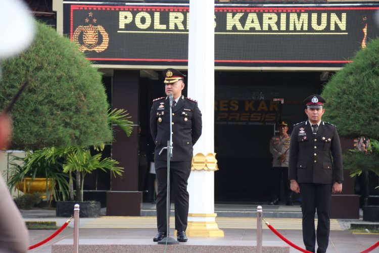 Polres Karimun Gelar Upacara Hari Lahir Pancasila, Kapolres Ajak Personel Hayati Nilai Luhur Ideologi Bangsa