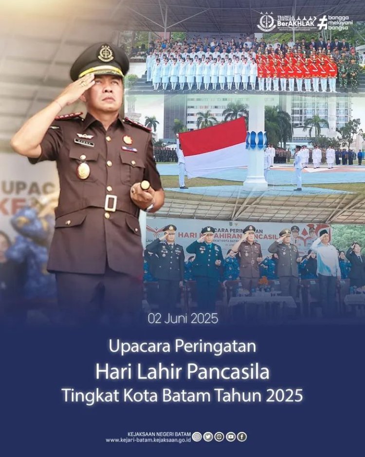 Kejari Batam Hadiri Upacara Hari Lahir Pancasila di Dataran Engku Putri