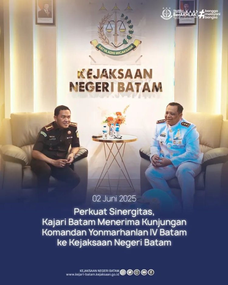 Perkuat Sinergitas, Komandan Yonmarhanlan IV Batam Kunjungi Kejari Batam