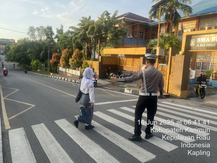 Satlantas Polres Karimun Gelar Strong Point Pagi di Titik Rawan Lalu Lintas
