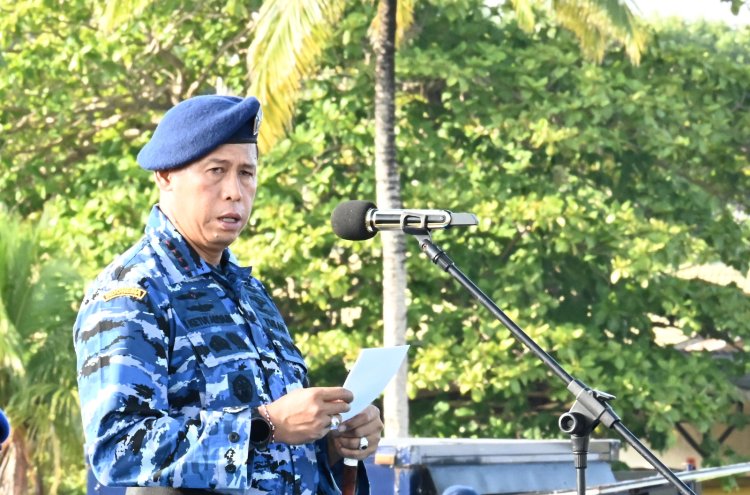 Upacara 17-an di Lanud RSA Natuna Tegas Komitmen Profesionalisme Prajurit Udara