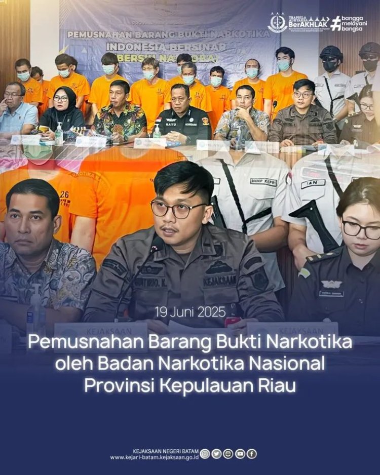 Kejari Batam Hadiri Pemusnahan Barang Bukti Narkotika di BNNP Kepri
