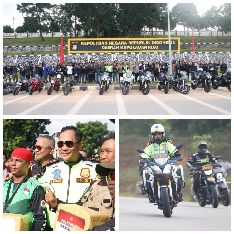 Touring Moge Polda Kepri Sukses Warnai Hari Bhayangkara ke-79 dengan Kegiatan Sosial