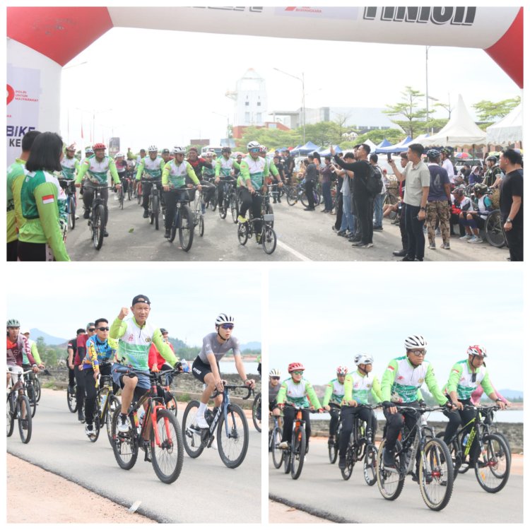 Fun Bike Semarak HUT Bhayangkara ke-79, Kapolda Kepri Bersama Ribuan Peserta Padati Karimun