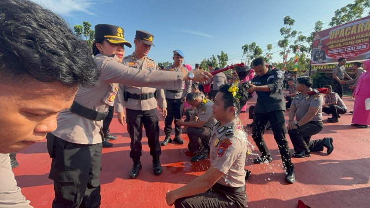 Kapolres Bintan pimpin langsung upacara kenaikan pangkat