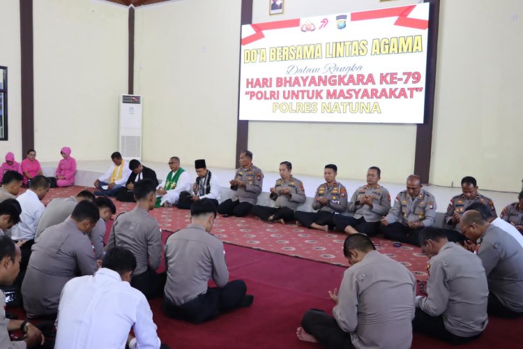 Polres Natuna Gelar Doa Lintas Agama Sambut Hari Bhayangkara ke-79: Wujud Toleransi dan Ukhuwah Kebangsaan