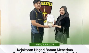 Kasus Korupsi PNBP Jasa Kapal, Kejari Batam Terima Uang Denda Rp50 Juta