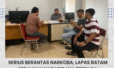 Serius Berantas Narkoba, Lapas Batam Serahkan Napi Terduga Pemilik Sabu ke Polresta Barelang