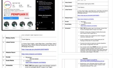 Agen Travel BEST FEST TRIP Diduga Lakukan Penipuan Tiket Pesawat Tujuan Batam