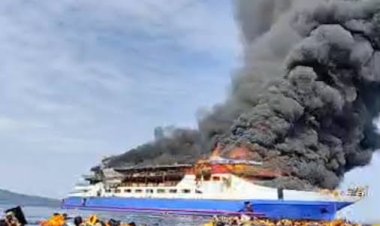 KM Barcelona 5 Terbakar di Perairan Talaud–Manado, Ratusan Penumpang Dievakuasi, 3 Meninggal Dunia