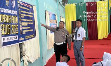 Police Go To School, Satlantas Polres Bintan Sosialisasikan Operasi Patuh Seligi 2025