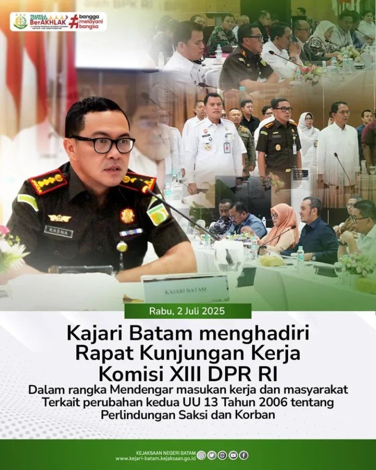 Kajari Batam Hadiri Rapat Kerja Komisi XIII DPR RI Bahas Perlindungan Saksi dan Korban