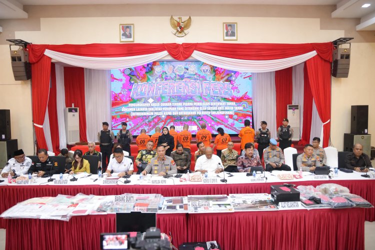 UNGKAP KASUS MAFIA TANAH, POLDA KEPRI GELAR KONFERENSI PERS BERSAMA POLRESTA TANJUNGPINANG