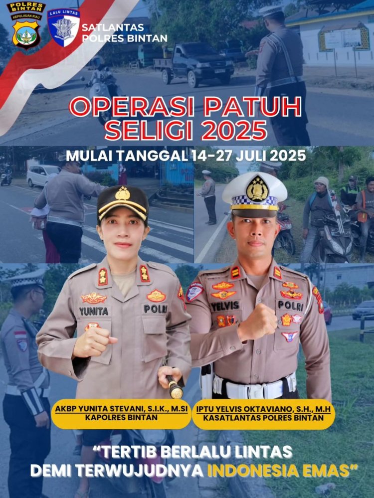 Satlantas Polres Bintan Gelar Operasi Patuh Seligi 2025, Dorong Kesadaran Tertib Lalu Lintas