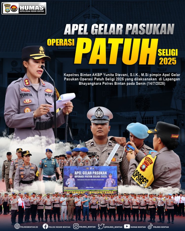 Kapolres Bintan Pimpin Apel Gelar Pasukan Operasi Patuh Seligi 2025