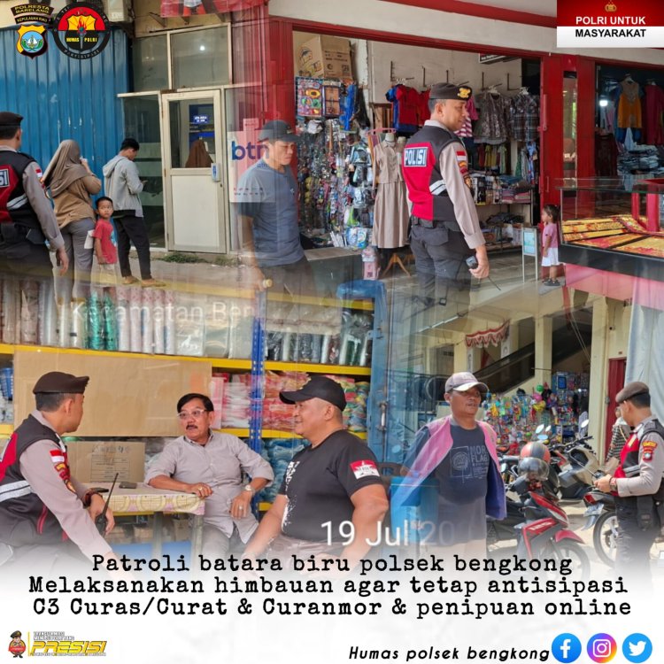 Polsek Bengkong Gencarkan Patroli Batara Biru, Himbau Warga Waspadai Kejahatan dan Penipuan Online