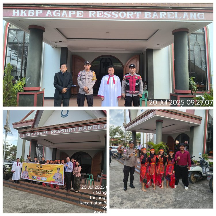 Wujud Kepedulian, Polsek Bengkong Sambangi Gereja HKBP AGAPE dalam Kegiatan Minggu Kasih Kamtibmas