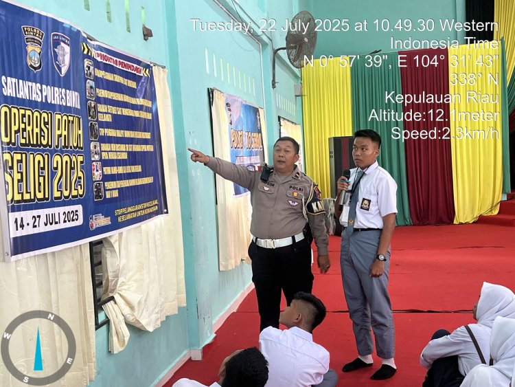 Police Go To School, Satlantas Polres Bintan Sosialisasikan Operasi Patuh Seligi 2025
