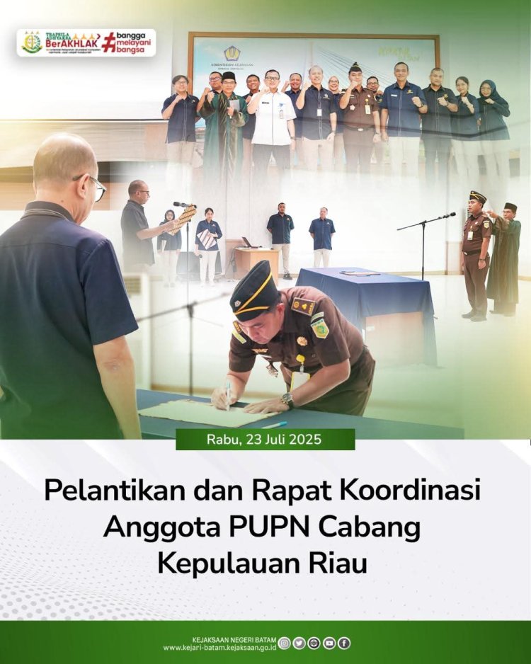 Perkuat Sinergi, Kejaksaan Negeri Batam Hadiri Pelantikan Anggota PUPN Cabang Kepulauan Riau