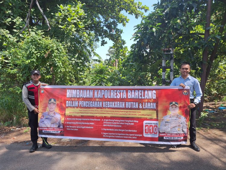 Personil Sat Sabhara Polsek Batu Ampar Laksanakan Patroli dan Himbauan Cegah Karhutla