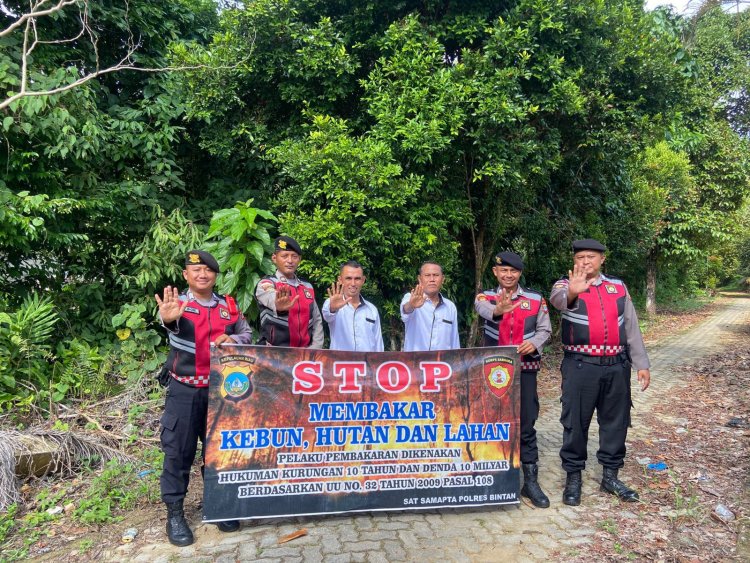 Satsamapta Polres Bintan Berikan Himbauan Anti Karhutla