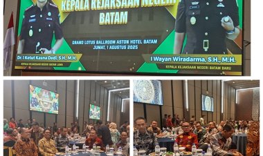 Pisah Sambut Kepala Kejaksaan Negeri Batam, Dr. Kasna Dedi Serahkan Jabatan kepada I Wayan Wiradarma