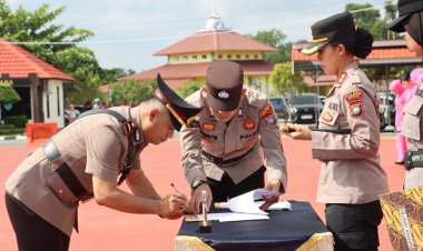 Polres Bintan Kembali Laksanakan Upacara Serah Terima Jabatan Kapolsek Jajaran