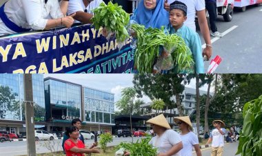 Meriahkan HUT RI ke-80, Rutan Batam Ikut Pawai Pembangunan Kota Batam