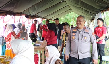 Polres Lingga Sukses Gelar Gerakan Pangan Murah Serentak secara Virtual Bersama Kapolri