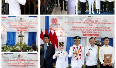 Momen HUT RI ke-80, Amsakar–Li Claudia Serahkan Remisi bagi Warga Binaan