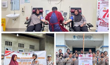 Peringatan Hut Polwan, Polwan Polres Bintan Laksanakan Donor Darah dan Bakti Sosial