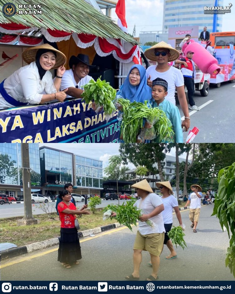 Meriahkan HUT RI ke-80, Rutan Batam Ikut Pawai Pembangunan Kota Batam