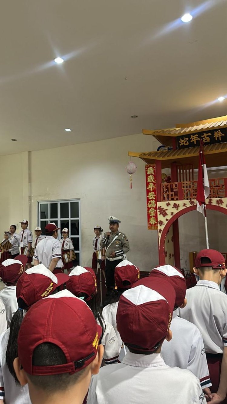 Edukasi Keselamatan Jalan, Satlantas Polresta Barelang Sambangi SD Yayasan Pelita Utama