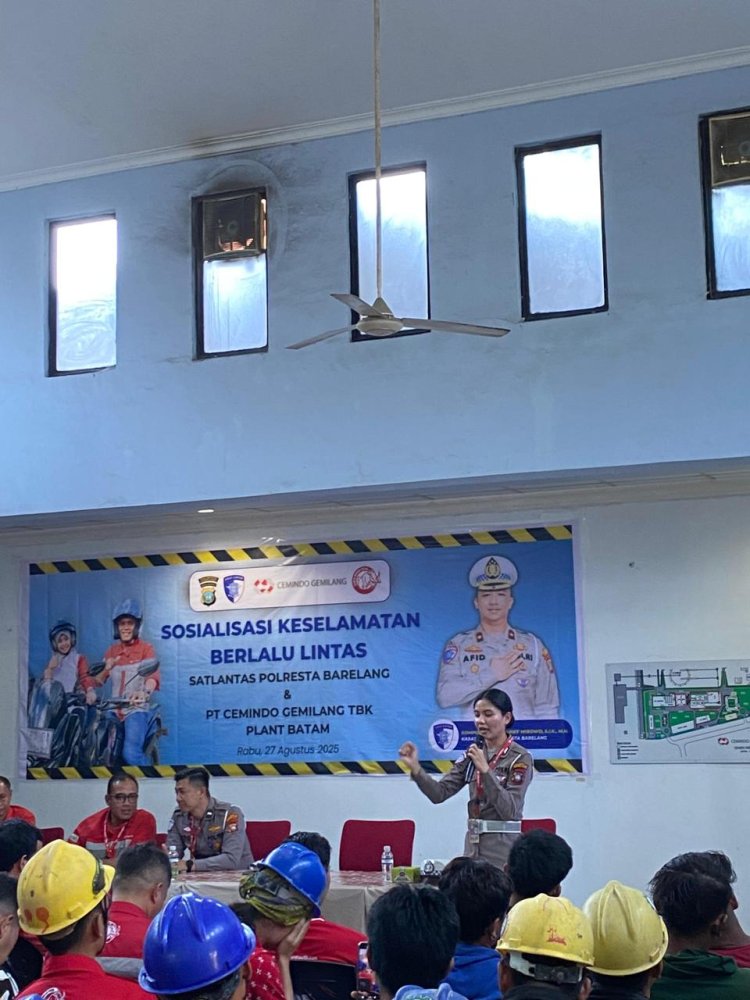 Satlantas Polresta Barelang Gelar Edukasi Keselamatan Berkendara di PT Cemindo Gemilang