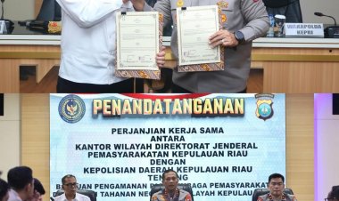 Sinergi Pemasyarakatan dan Polda Kepri, Karutan Batam Hadiri Penandatanganan PKS Pengamanan Lapas dan Rutan