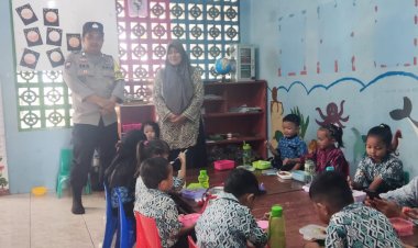 Bhabinkamtibmas Desa Kote Dorong Sekolah SD dan PAUD Sebagai Penerima MBG Yayasan Kemala Bhayangkari Lingga