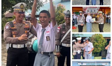 Menyambut Hut Lalu Lintas Bhayangkara ke 70, Satlantas Polres Bintan Laksanakan Kegiatan Police Go To School