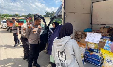 Polsek Sungai Beduk Bersinergi dengan Bulog Kota Batam Gelar Gerakan Pangan Murah di Pasar Bida Ayu