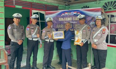 HUT Lalu Lintas ke-70, Satlantas Polres Lingga Laksanakan Anjangsana ke Rumah Purnawirawan dan Pensiunan