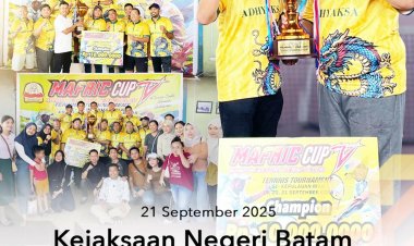 Kejaksaan Negeri Batam Raih Juara I Mafric Cup Tennis Tournament se-Kepri 2025