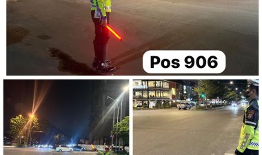 Satlantas Polresta Barelang Gelar Strong Point Malam untuk Antisipasi Kemacetan dan Laka Lantas