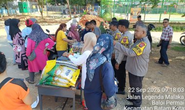Polsek Batam Kota laksanakan pengamanan kegiatan operasi pasar murah di Baloi Permai