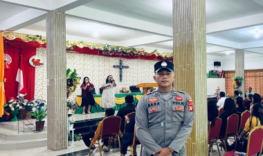 Polres Lingga Hadirkan Rasa Aman Saat Ibadah Minggu, Utamakan Pendekatan Humanis